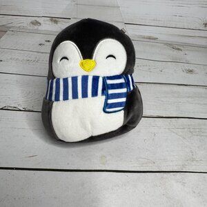 Squishmallows Bee Happy Penguin 6" Plush Stuffed Animal Gray White Blue Scarf To